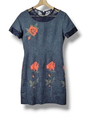 Patricia F Floral Lace Sheath Dress Size Small